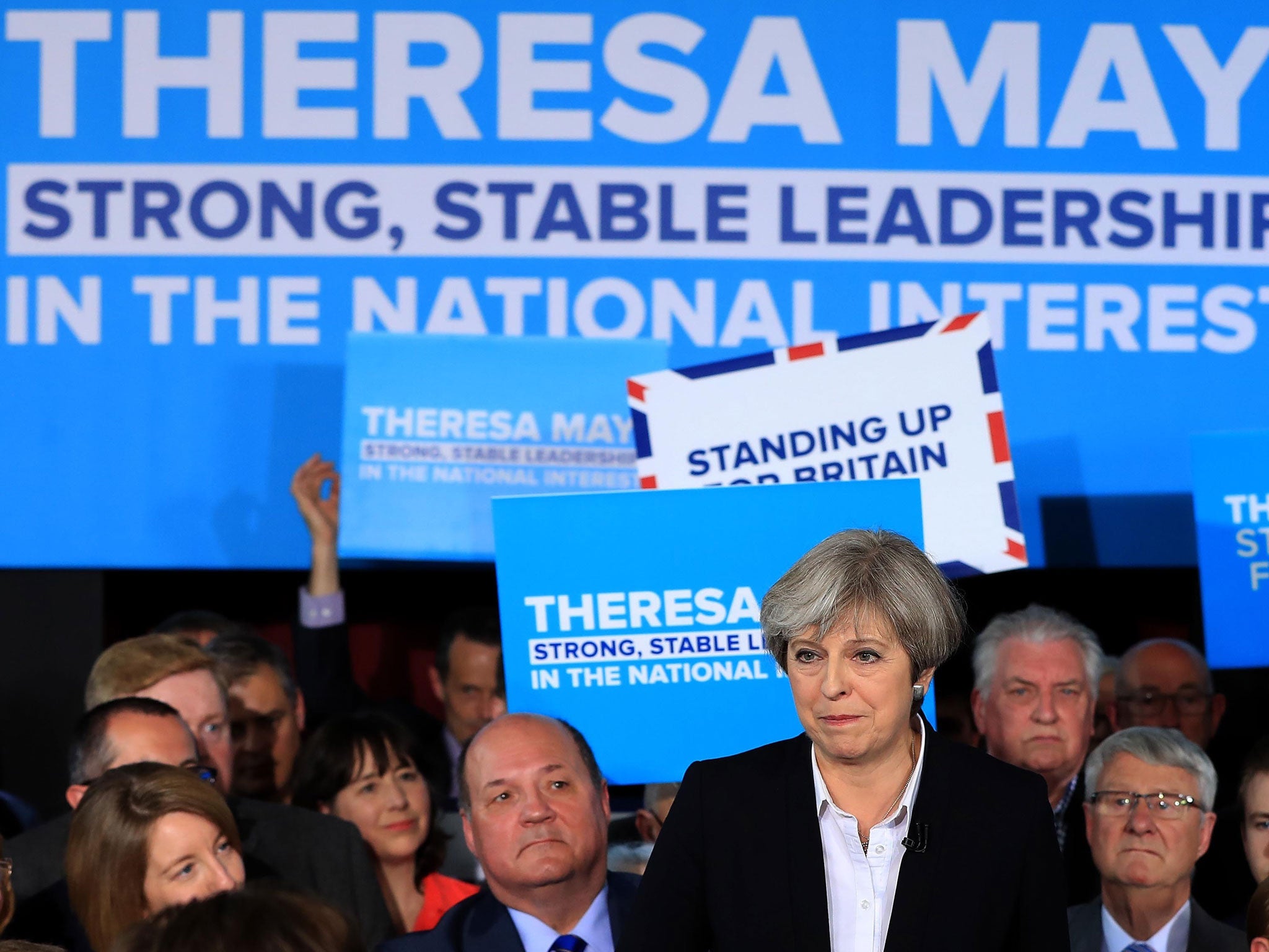 Image result for theresa may strong and stable