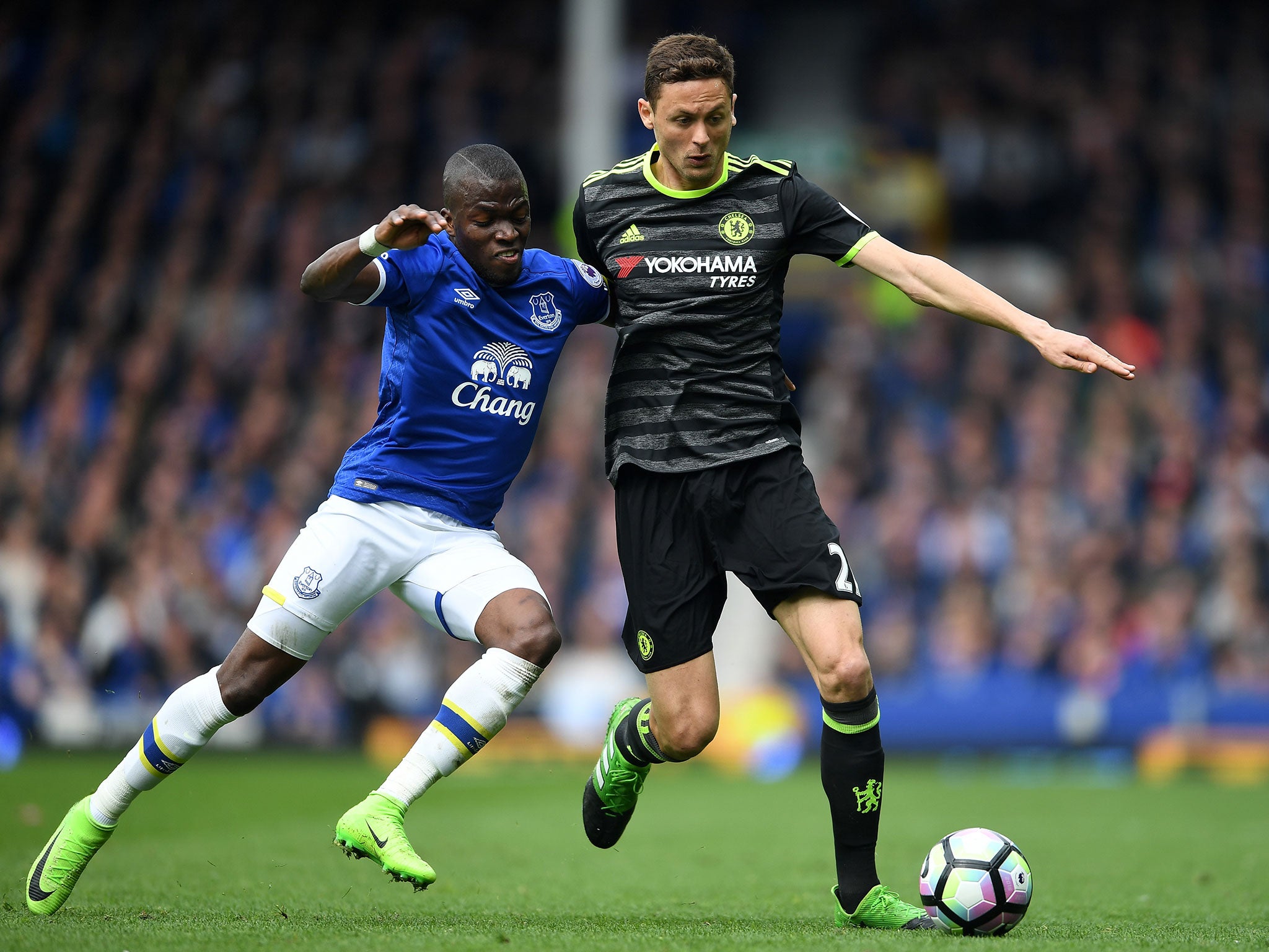 Matic in action for Chelsea against Everton's Enner Valencia