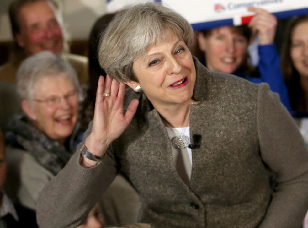 Prime Minister Theresa May on the general election campaign trail