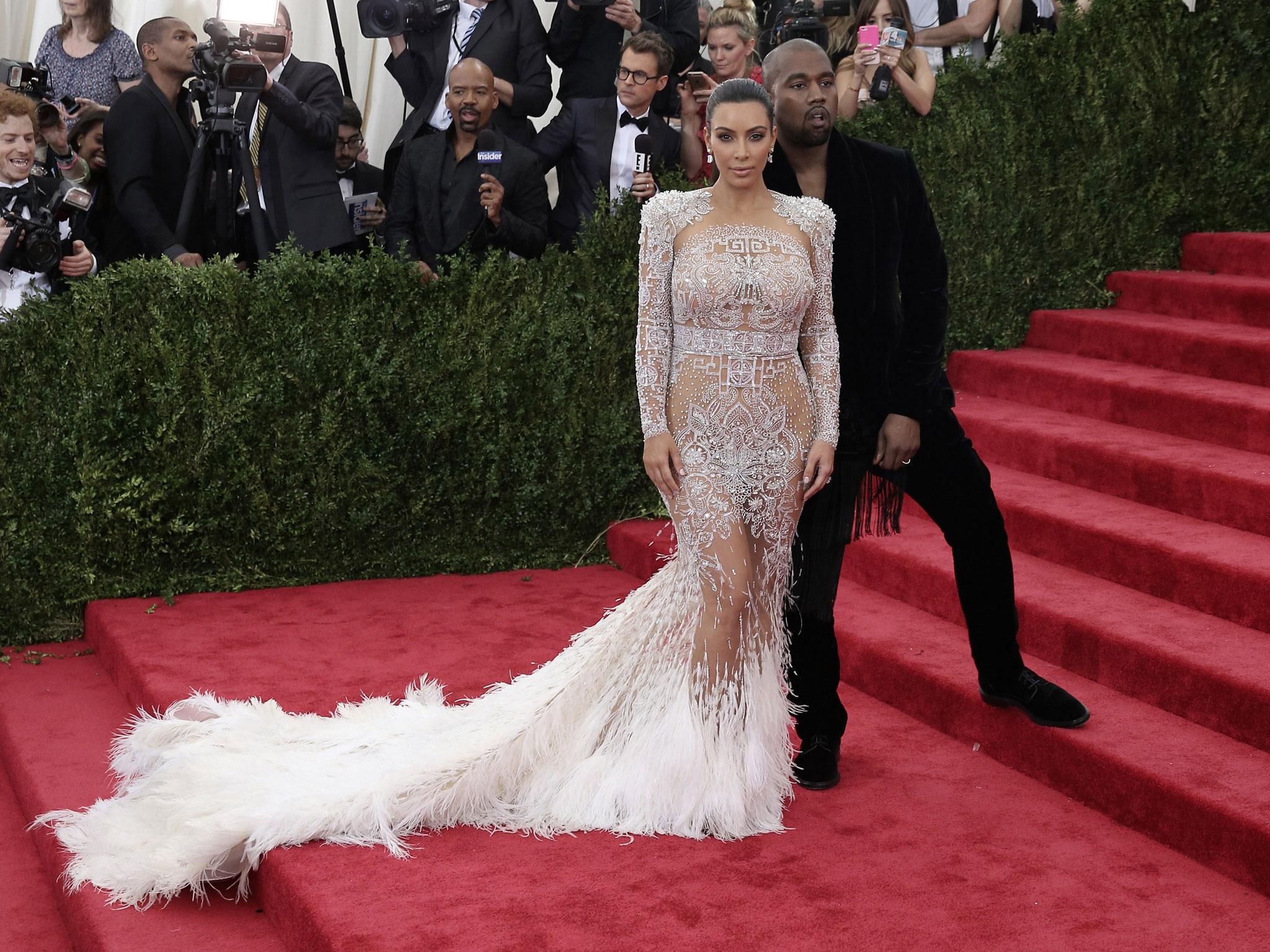 Kim Kardashian West and Kanye West at the Met Gala in 2015 (Getty Images )