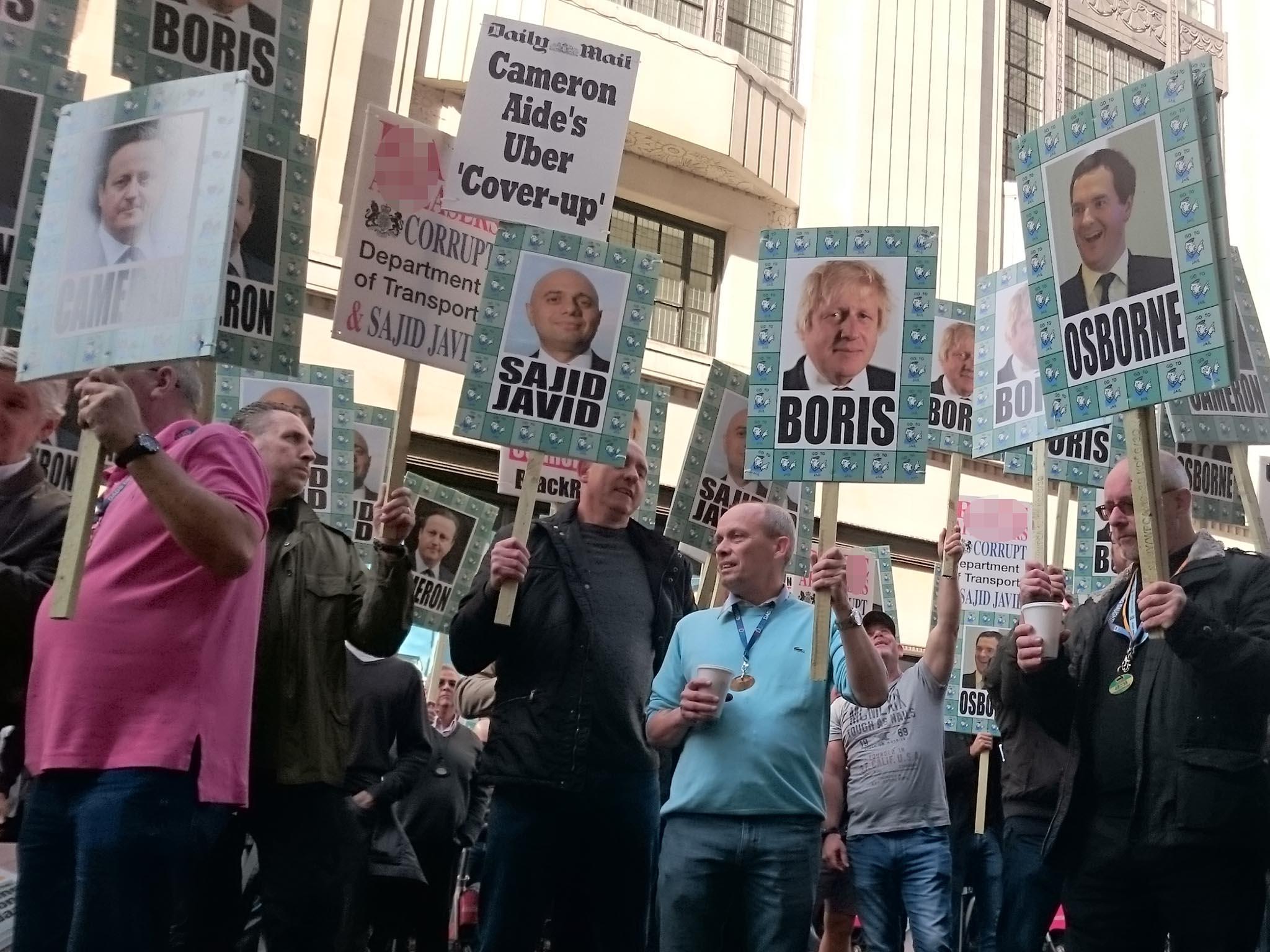 London cabbies tell George Osborne 'We're coming for you' in protest on his first day as Evening Standard editor