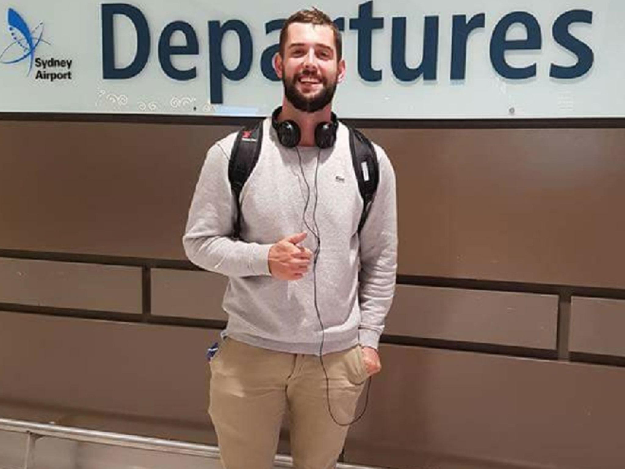 Baxter Reid, 26, was detained at the Canadian border