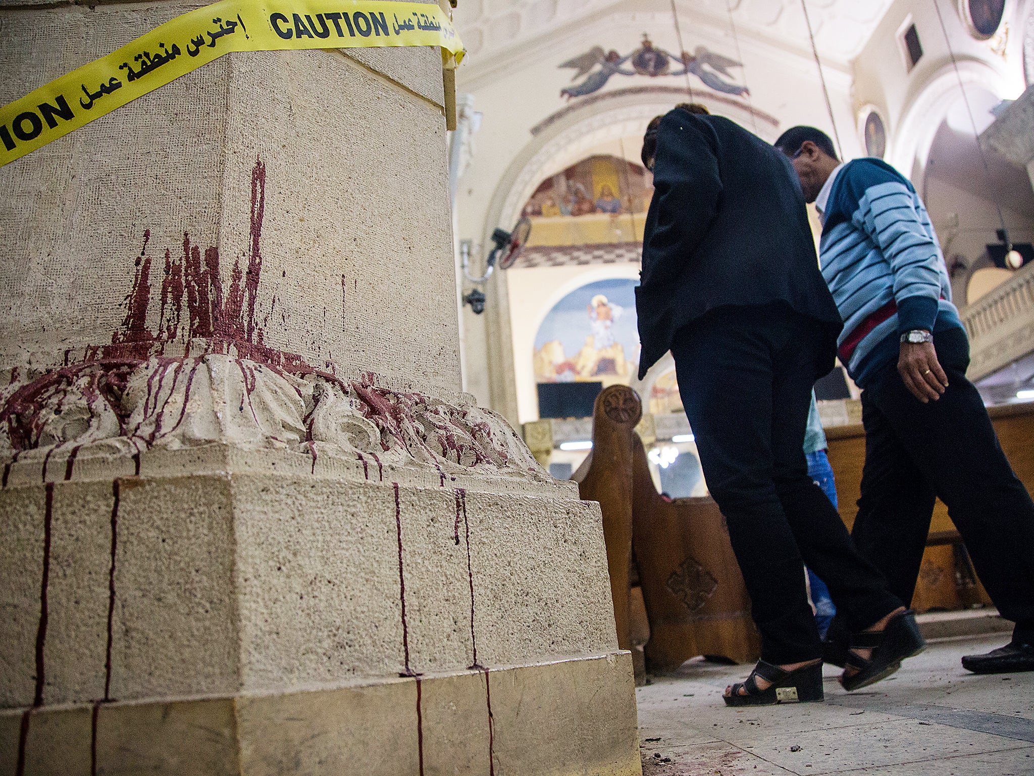 &#13;
Suicide bombing at St. George Church, in the Nile Delta town of Tanta, Egypt (Getty)&#13;