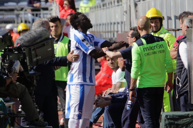 Muntari pleaded with the supporters who were abusing him