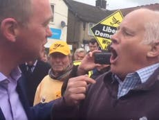 Farron faces angry Leave voter shouting 'I knew what I was voting for