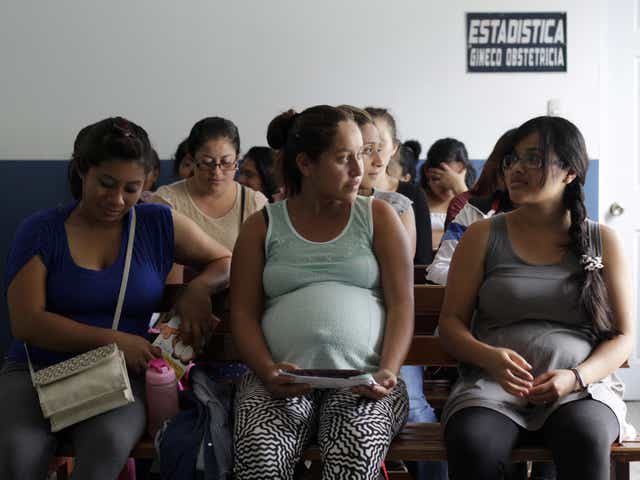Pregnant women wait for a checkup at the maternity ward of a hospital in Guatemala City