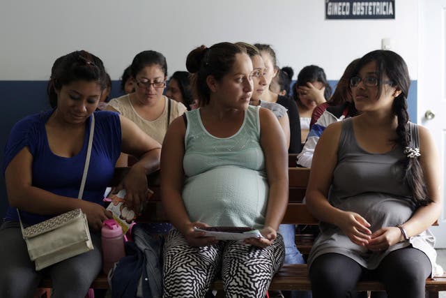 Pregnant women wait for a checkup at the maternity ward of a hospital in Guatemala City