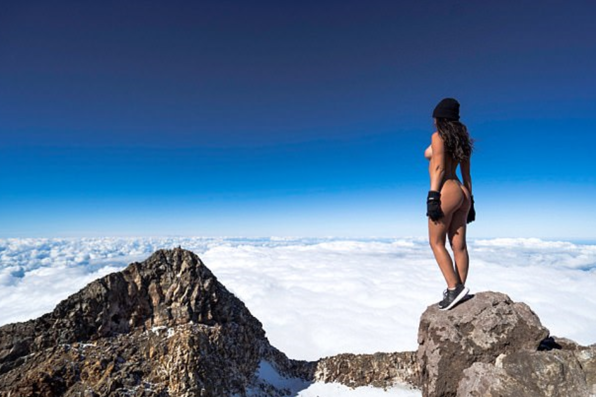 Naked on a mountain