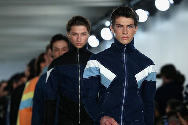 At Christopher Shannon, the designer featured track jackets and short-shorts in head-to-toe denim