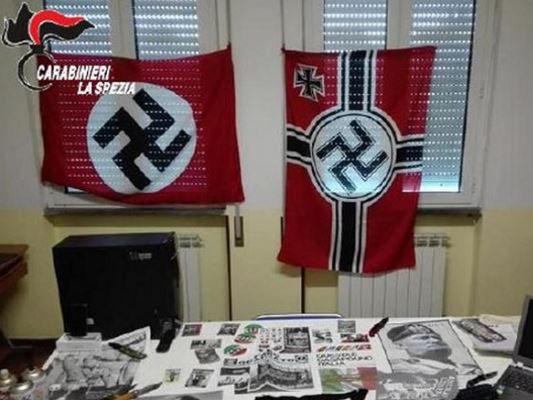 A handle out photo from police showing then neo-Nazi's lair