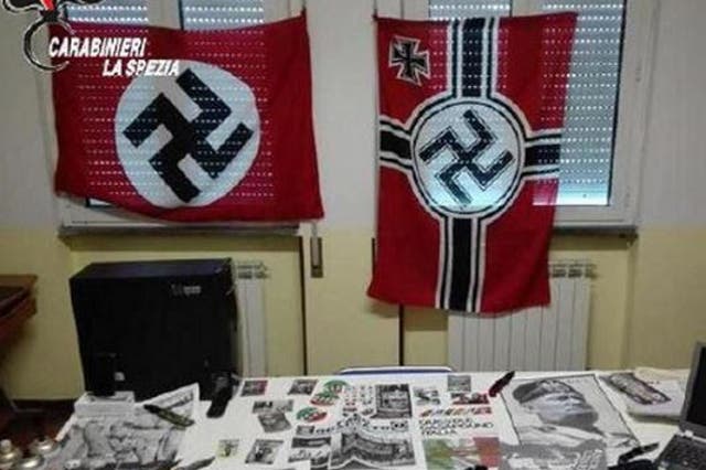 A handle out photo from police showing then neo-Nazi's lair