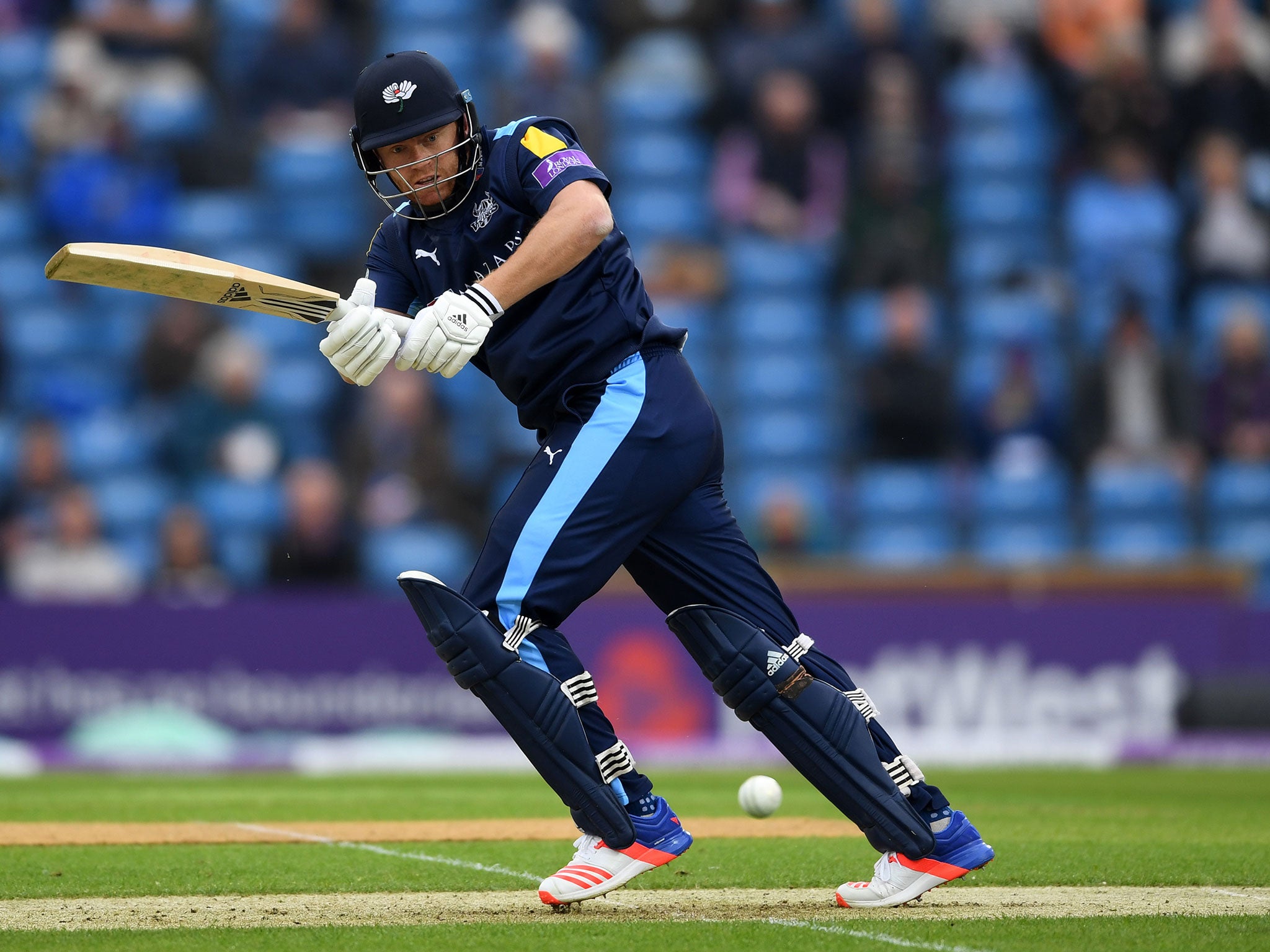 Jonny Bairstow plays a short for Yorkshire during their win against Durham