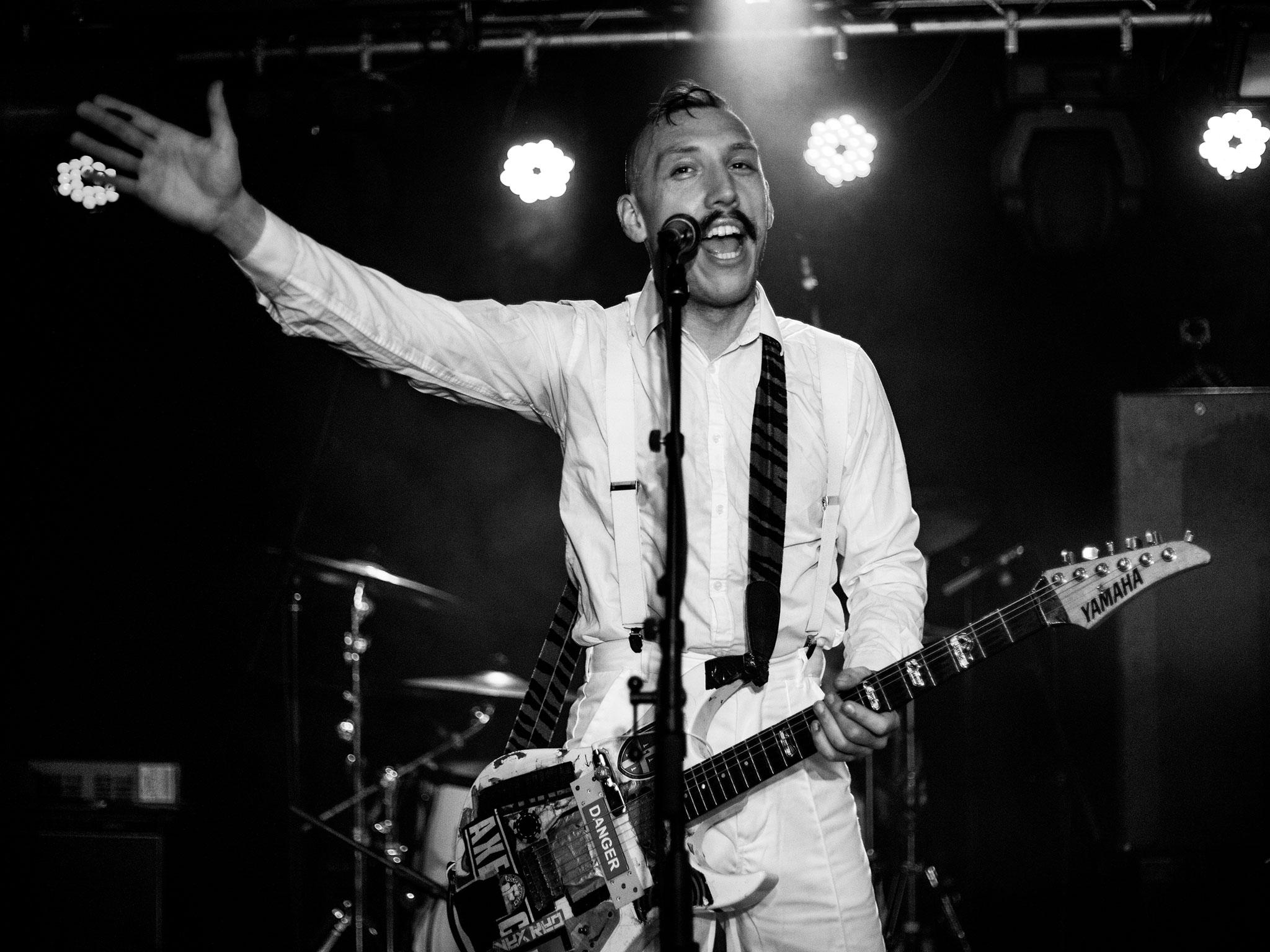 Jamie Lenman addresses the crowd with affable charm at the Scala, London