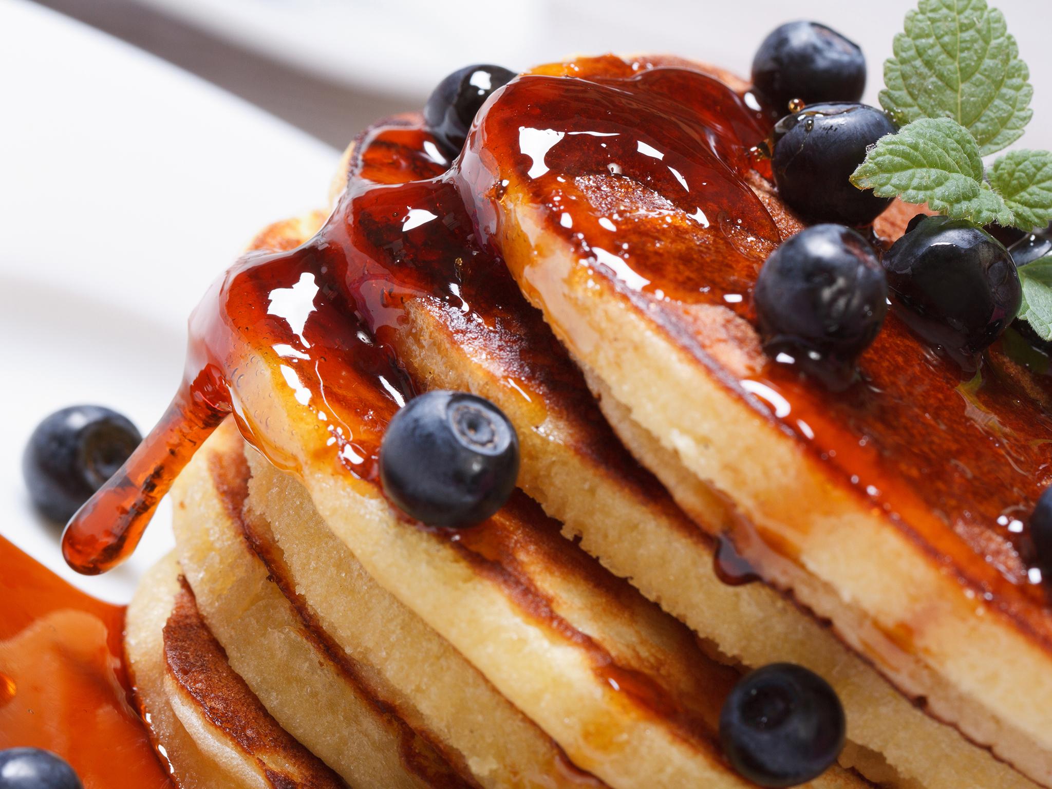 Pancakes covered in syrup are a poor choice for breakfast