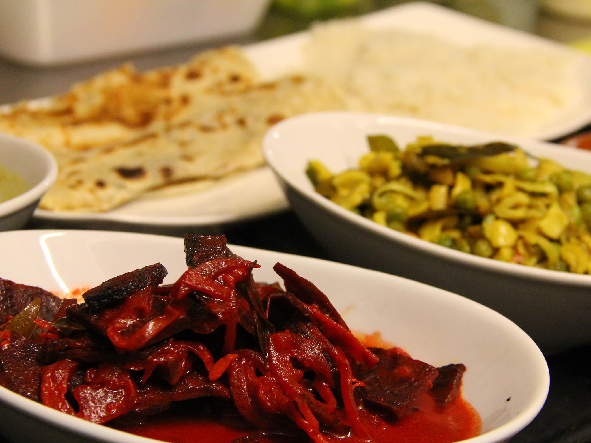 Beetroot curry and cashew nut curry are both dairy and gluten free (Moonstone)