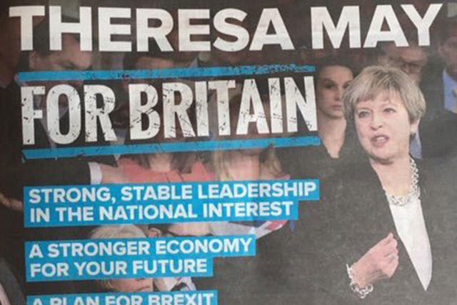 The Conservative advert published on the front of several weekly titles