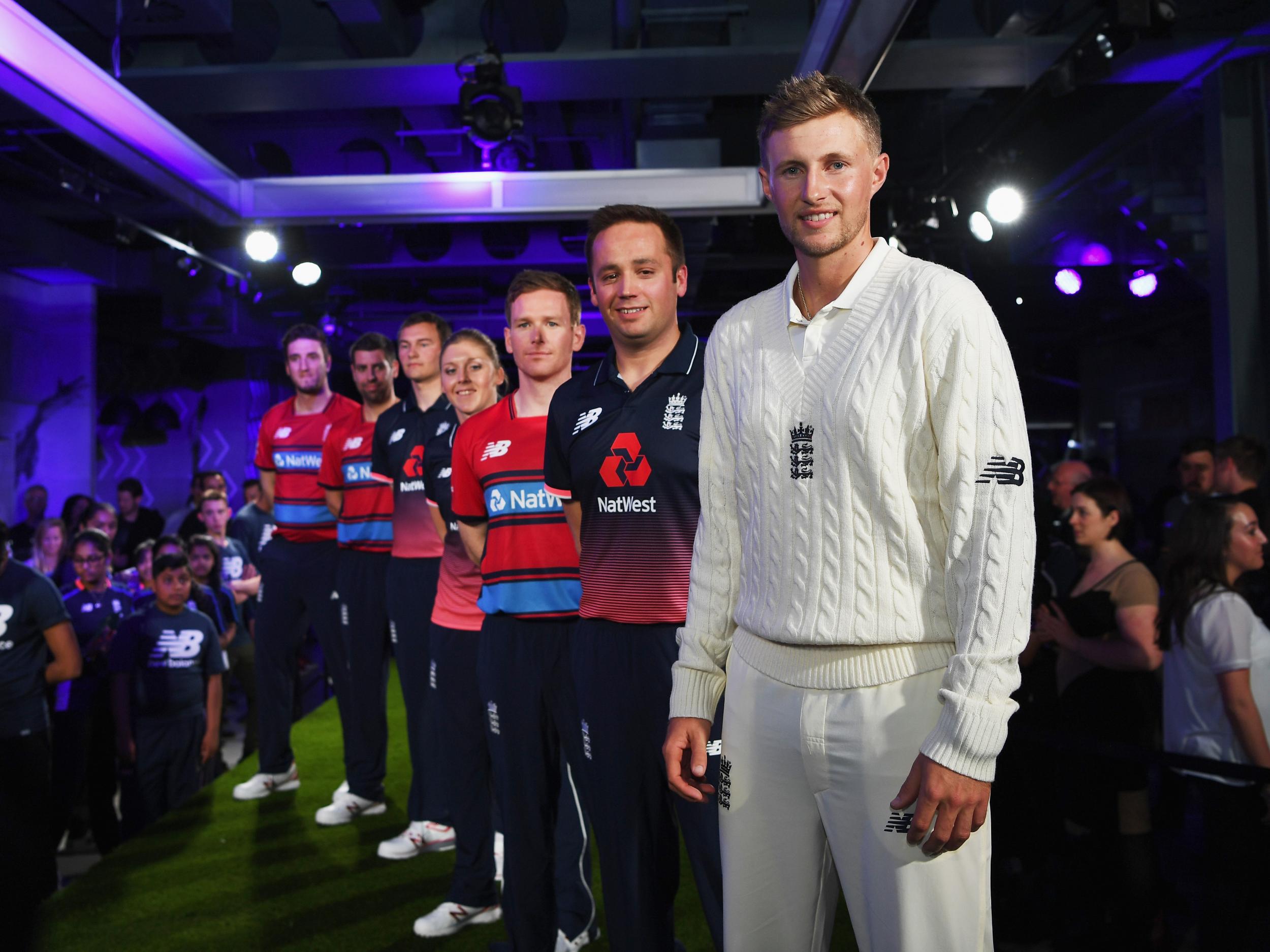 Root was modelling the new Test kit, while the new ODI and T20 kits were also launched