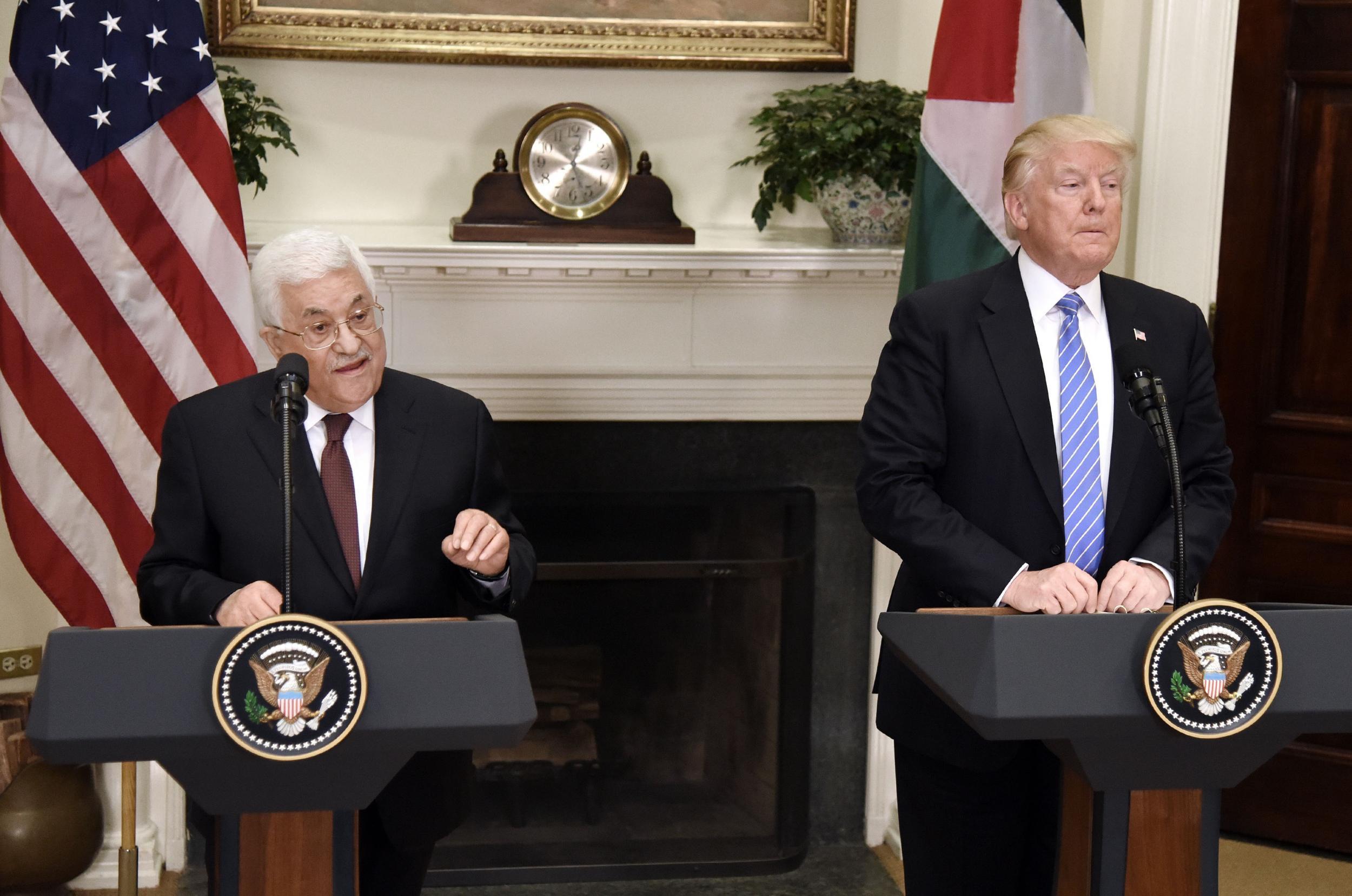 Donald Trump deleted a tweet about his meeting with Palestinian Authority Leader Mahmoud Abbas