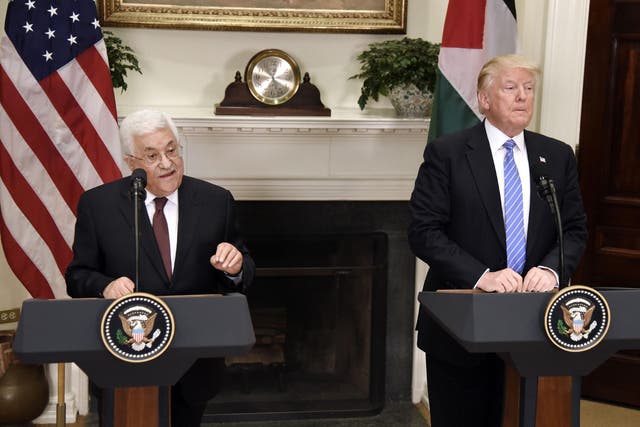 Donald Trump deleted a tweet about his meeting with Palestinian Authority Leader Mahmoud Abbas