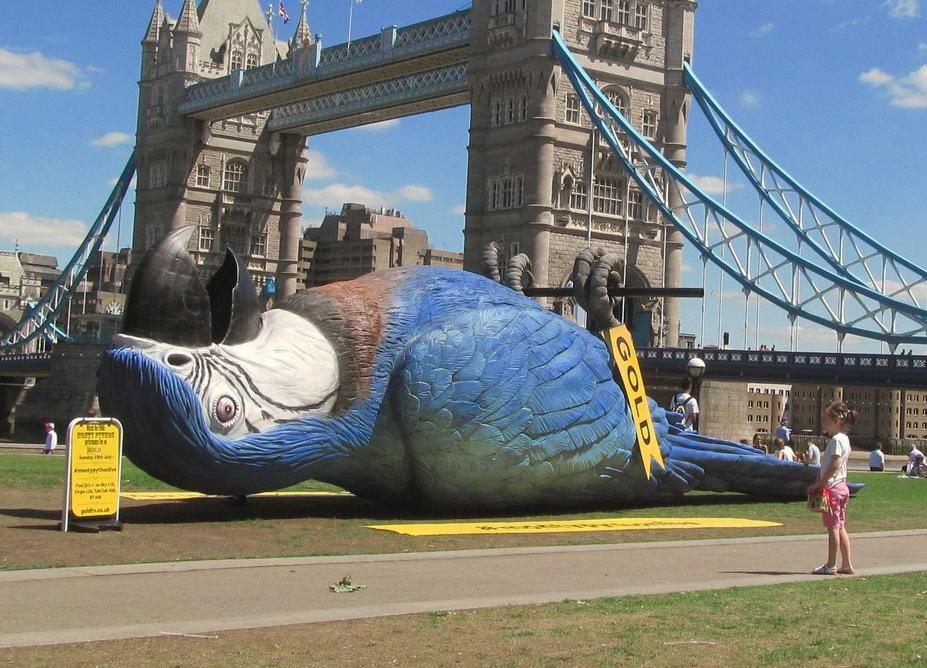 Restin’ development: a giant dead parrot briefly stood on the banks of the Thames in 2014 to pay tribute to Monty Python