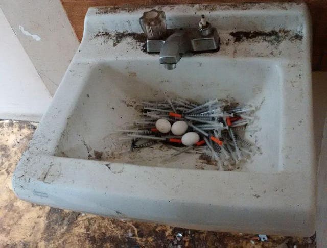 This image of a 'pigeon nest' was tweeted by senior Vancouver police officer