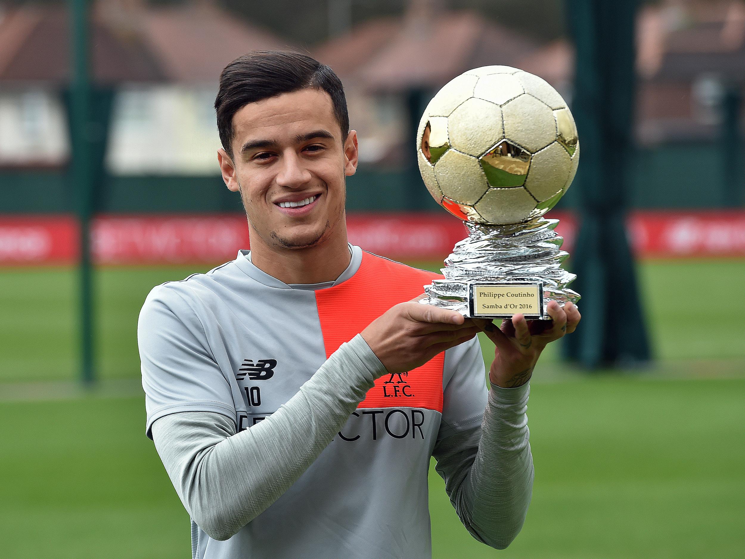 &#13;
Coutinho beat Neymar and Casemiro to the Samba d'Or Trophy this season &#13;