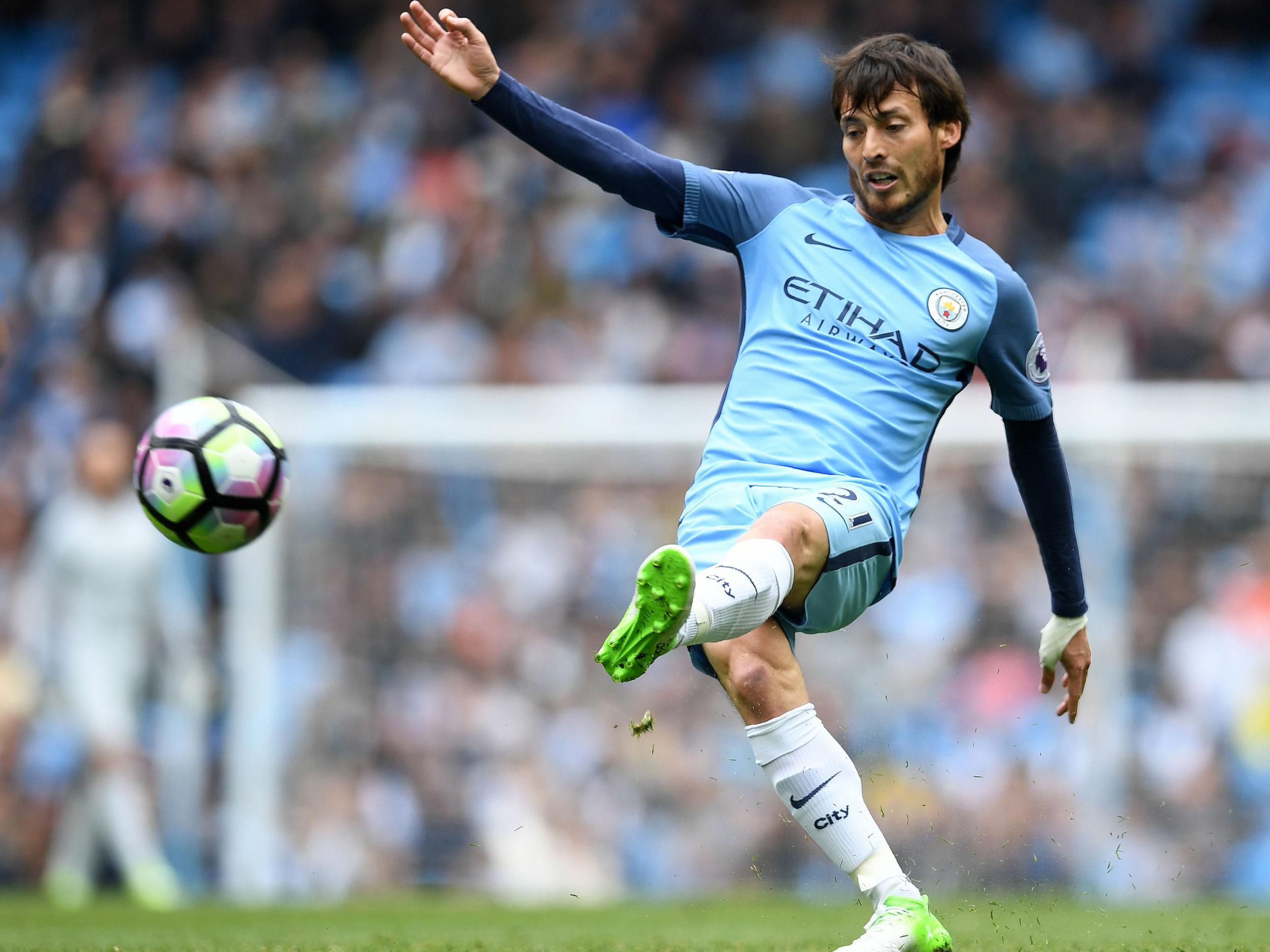 Silva in action for City
