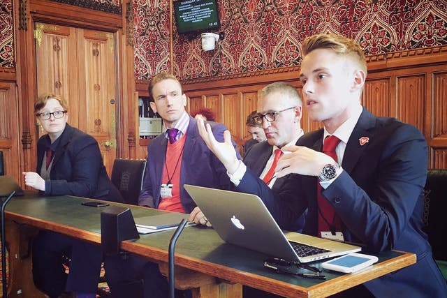 CEO of Stonewall Ruth Hunt, Dr Christian Jessen, Terrence Higgins Trust CEO Ian Green, and Ethan Spibey give evidence to the All-Party Parliamentary Group on Blood Donation