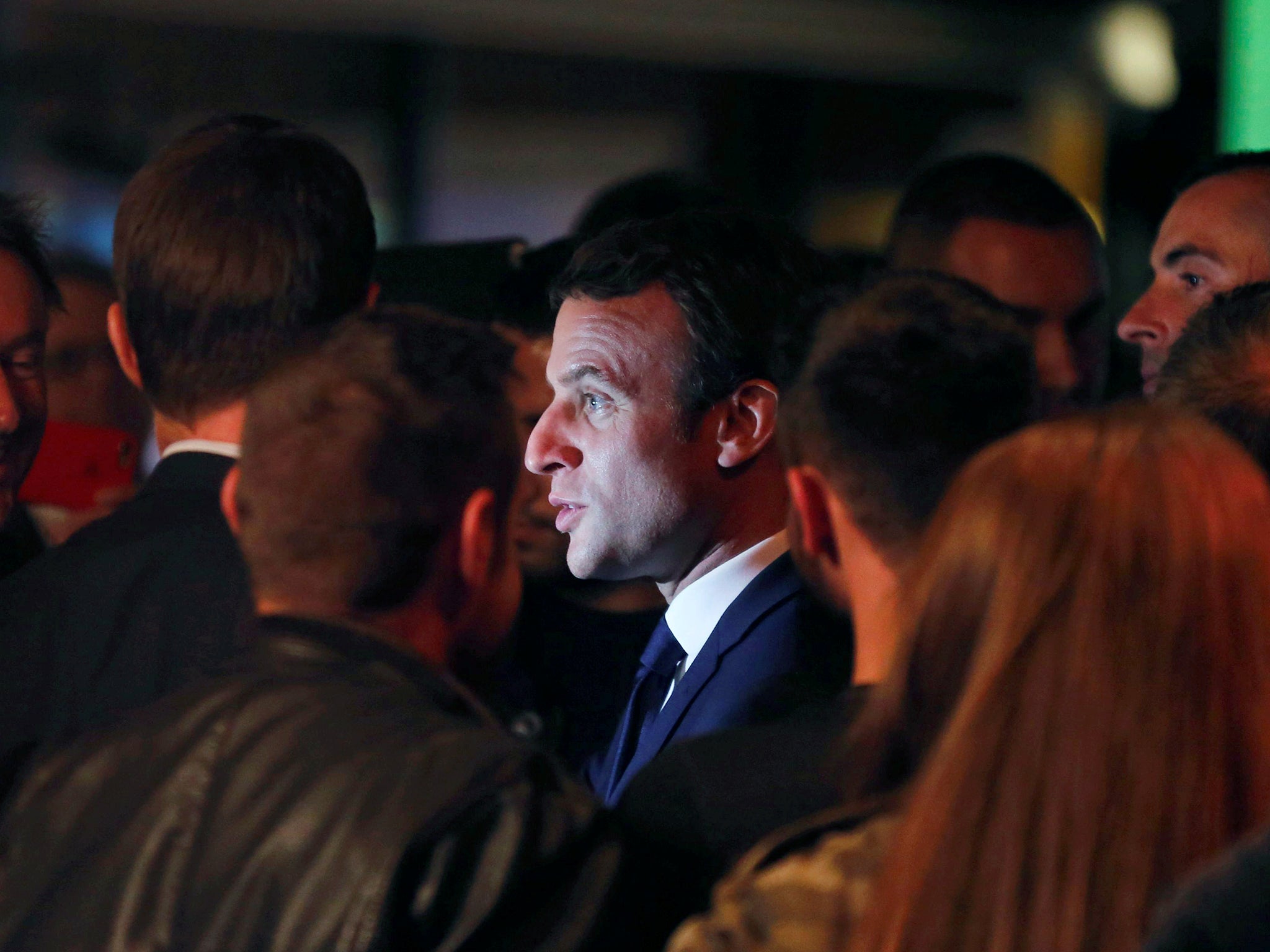 Emmanuel Macron, head of the political movement En Marche