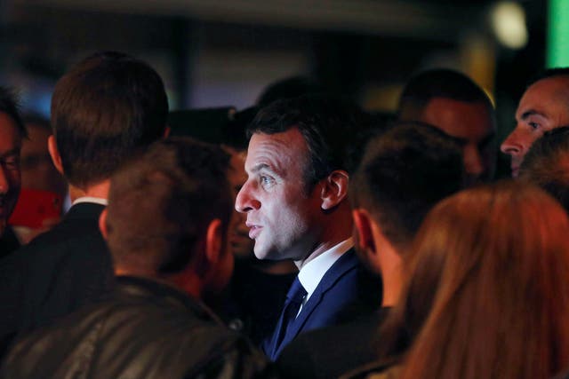 Emmanuel Macron, head of the political movement En Marche
