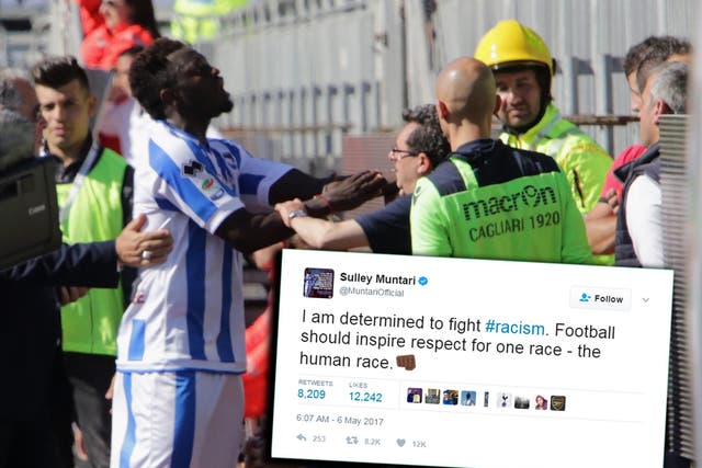 Muntari made worldwide headlines when he confronted fans racially abusing him