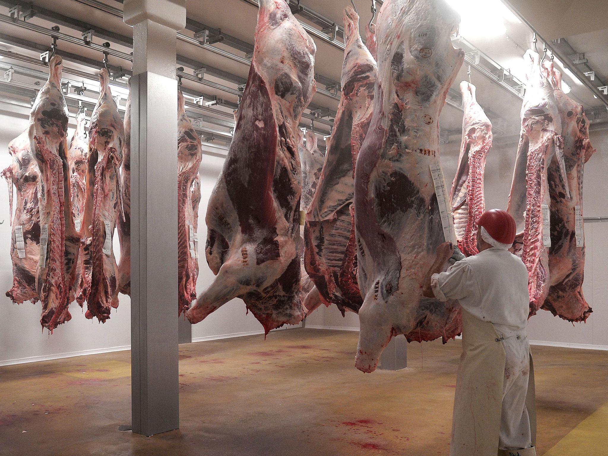 Both Jewish kosher and Islamic halal rituals require the butcher to swiftly slaughter the animal by slitting its throat and draining its blood