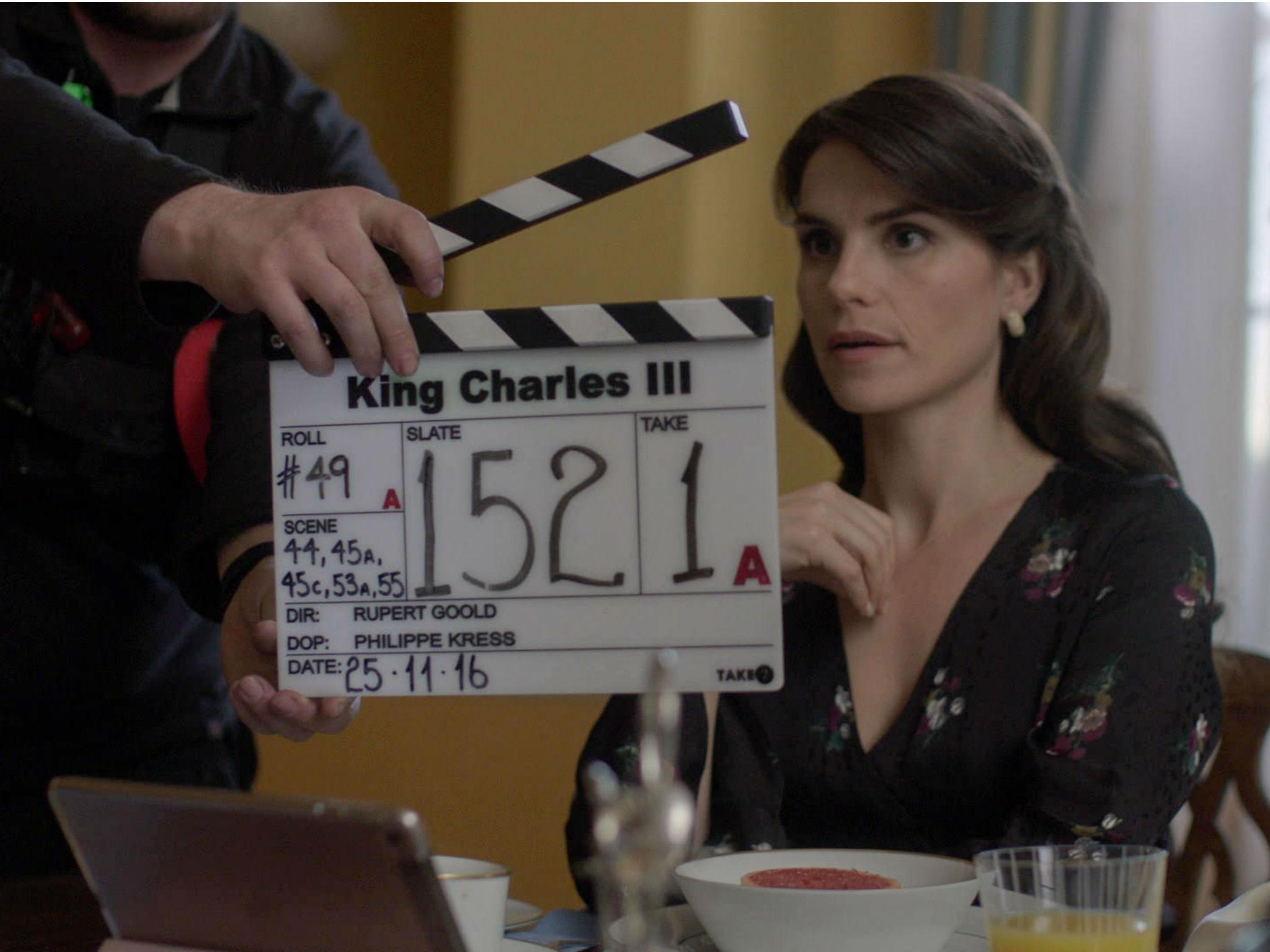 The actress Charlotte Riley as Kate Middleton in the BBC's 'King Charles 111'