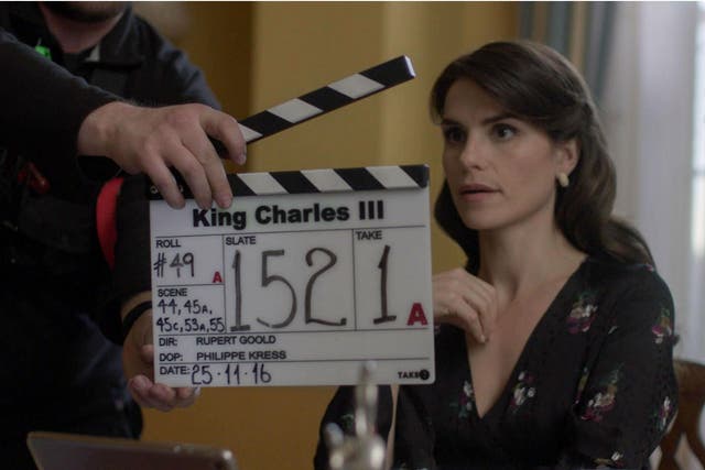 The actress Charlotte Riley as Kate Middleton in the BBC's 'King Charles 111'