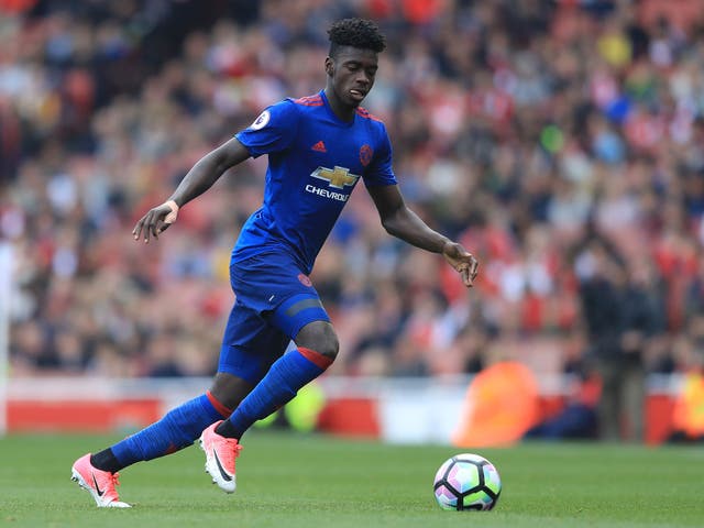 Axel Tuanzebe in action for United on Sunday afternoon
