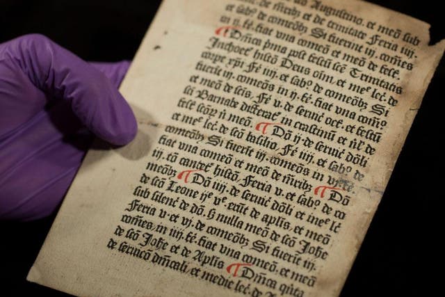 The pages were instantly recognisable due to black typeface and hand-painted red paragraph marks
