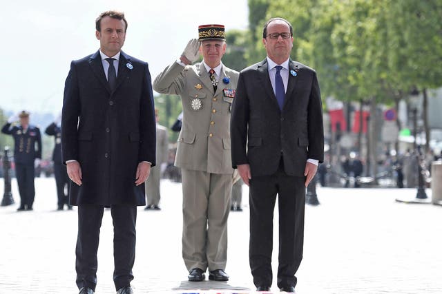 Mr Macron didn't speak at the ceremony