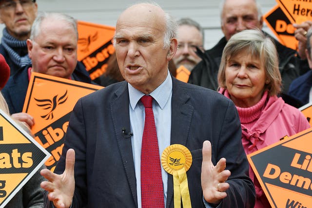 Sir Vince Cable seen campaigning during the 2017 general election 