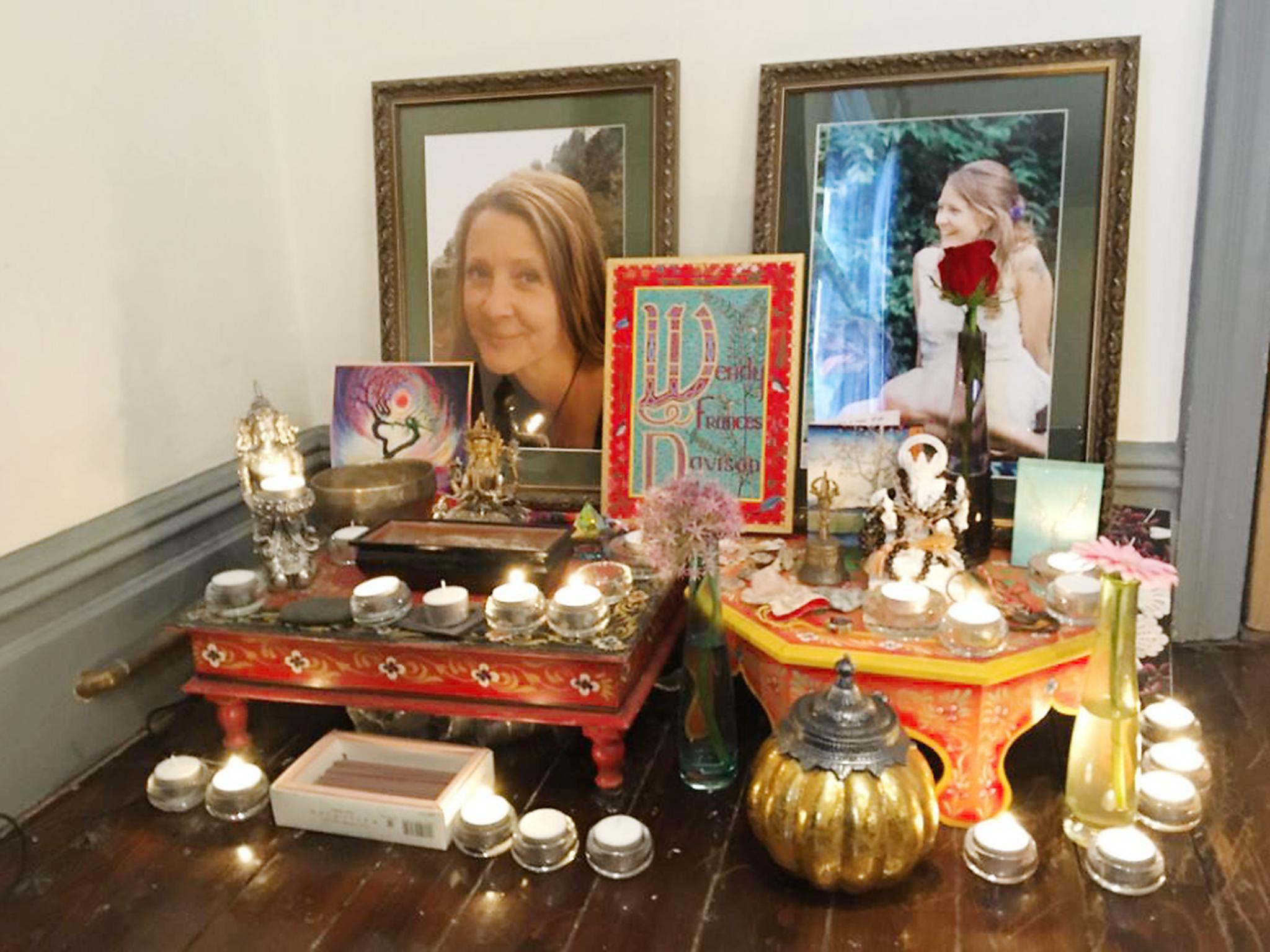 An altar in honour of Wendy was also created in the bedroom where the vigil took place