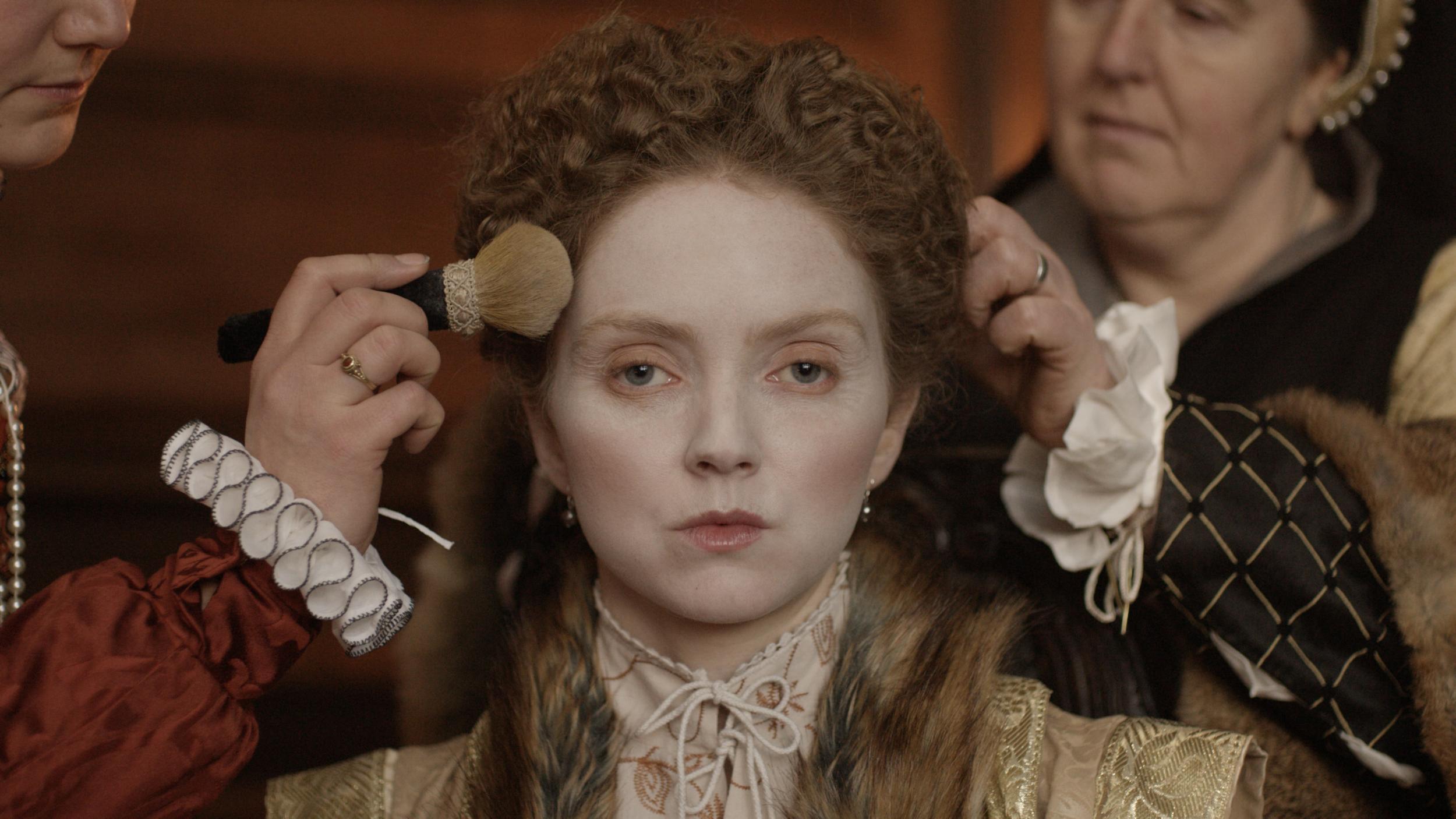 Lily Cole preparing for the Virgin Queen