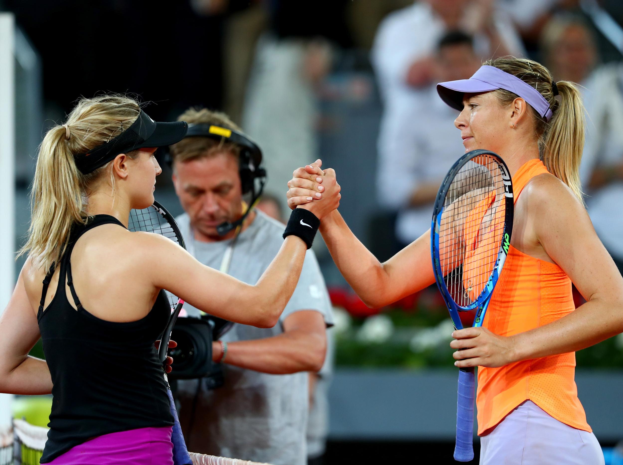 Sharapova was knocked out of the recent Madrid Open by Eugenie Bouchard