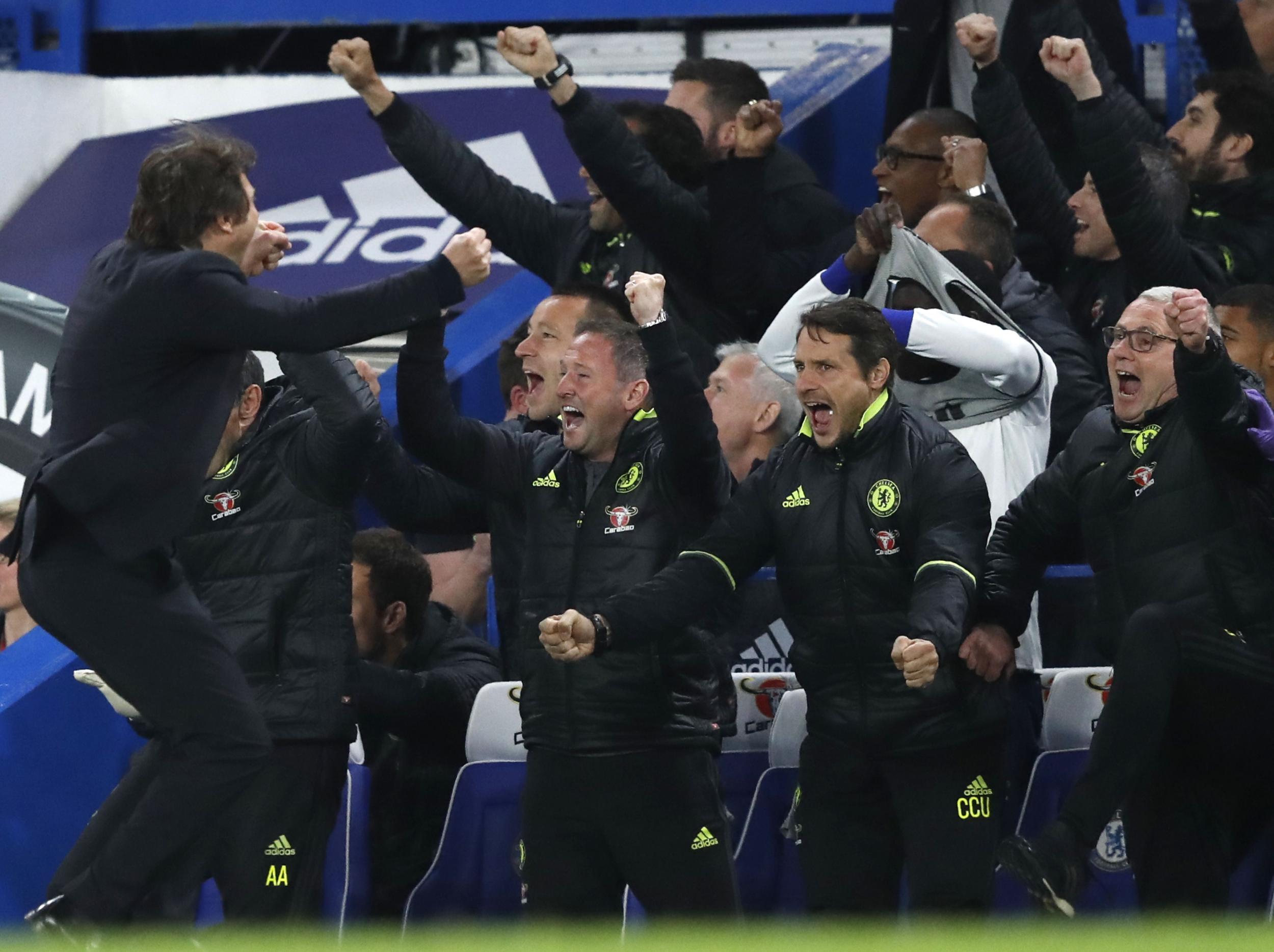 Conte was in an animated mood on the touchline