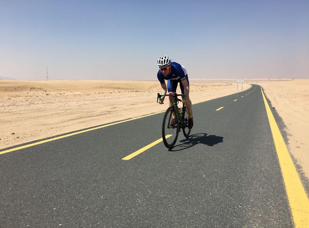 Dubai is an astonishingly good cycling destination, says Marc Abbott, pictured here at Al Qudra