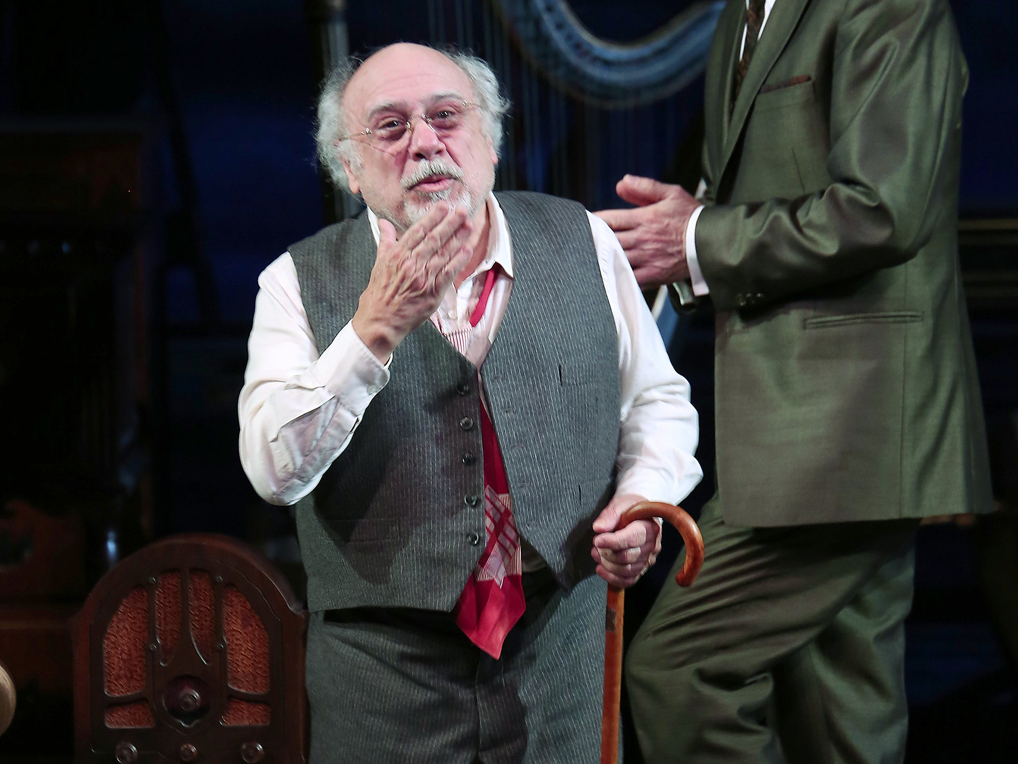 DeVito at the curtain call of the current Broadway show ‘The Price’ (WireImage)
