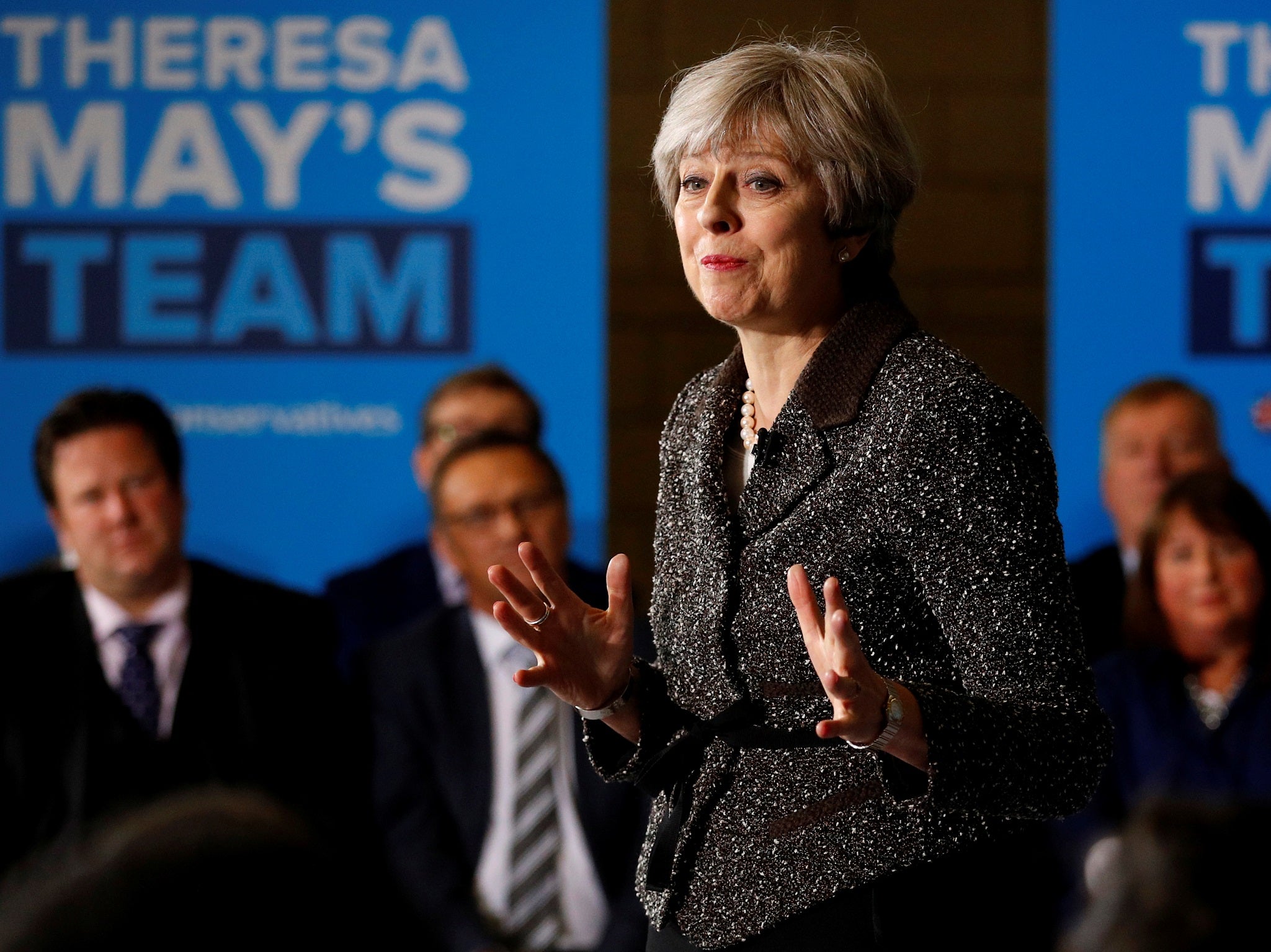 Britain's Prime Minister Theresa May attends a campaign event in York