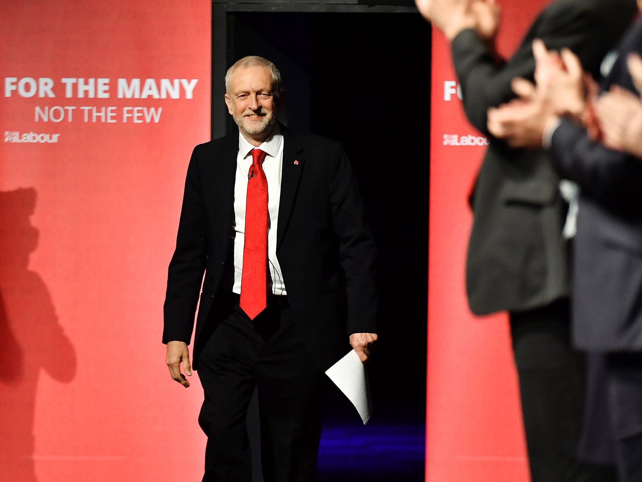 Labour Party leader Jeremy Corbyn arrives to speak at the Labour Party general election campaign launch at Event City in Manchester