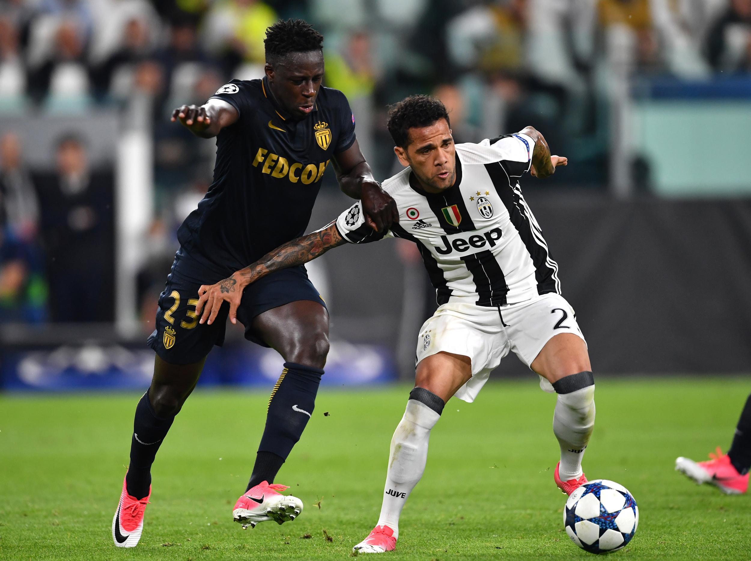 &#13;
Alves in action against Monaco in the Champions League &#13;