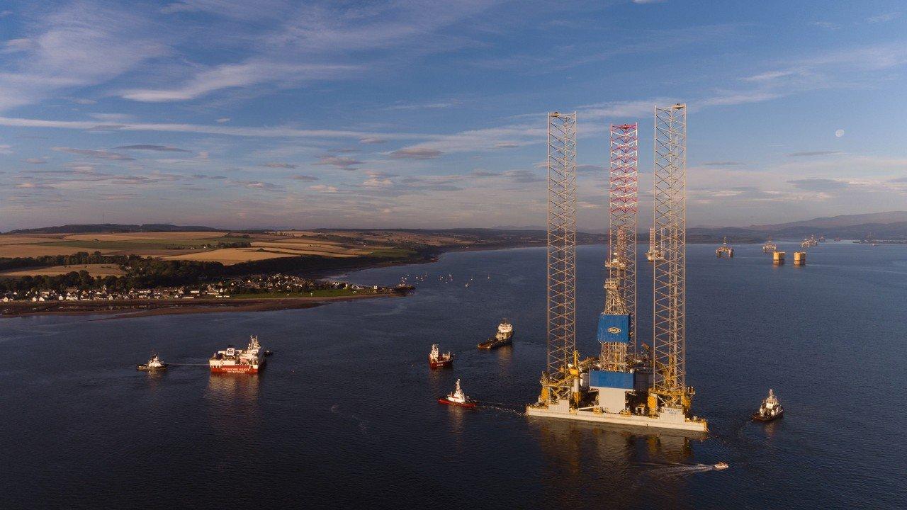 The Noble Lloyd Noble oil rig, about 90 miles east of Shetland