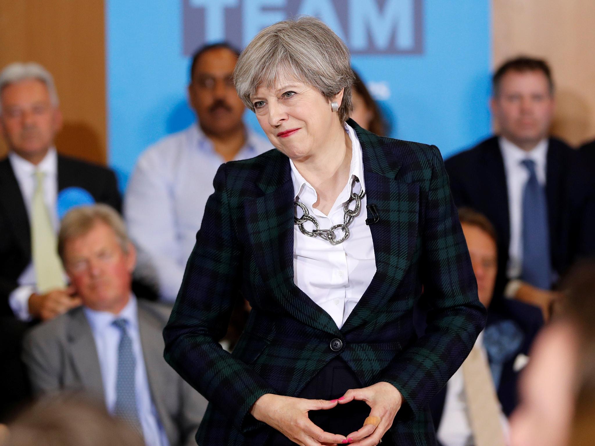 Theresa May attending a campaign event in Nottingham
