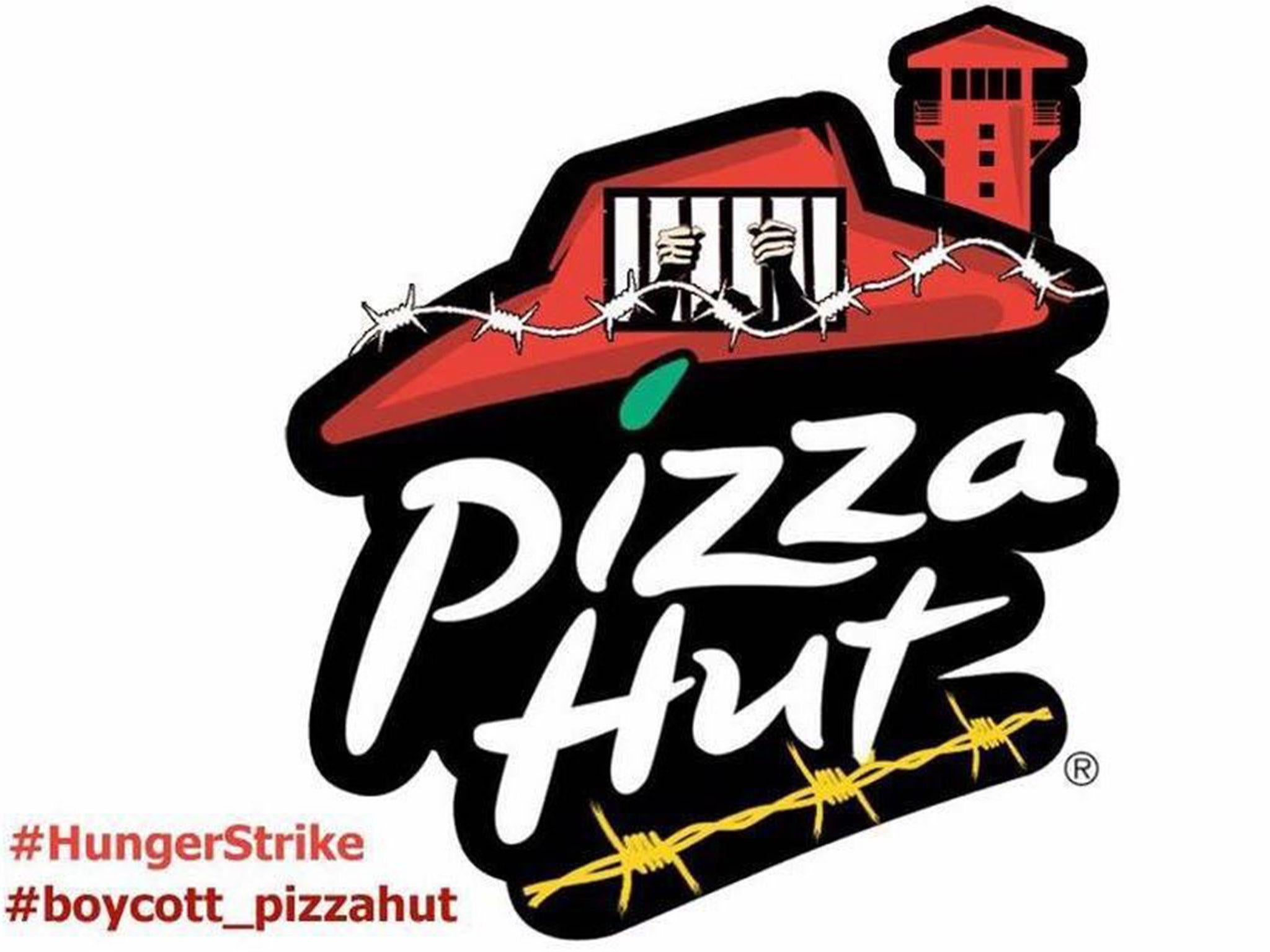 Some Palestinians and pro-Palestinian activists shared a modified version of the Pizza Hut logo